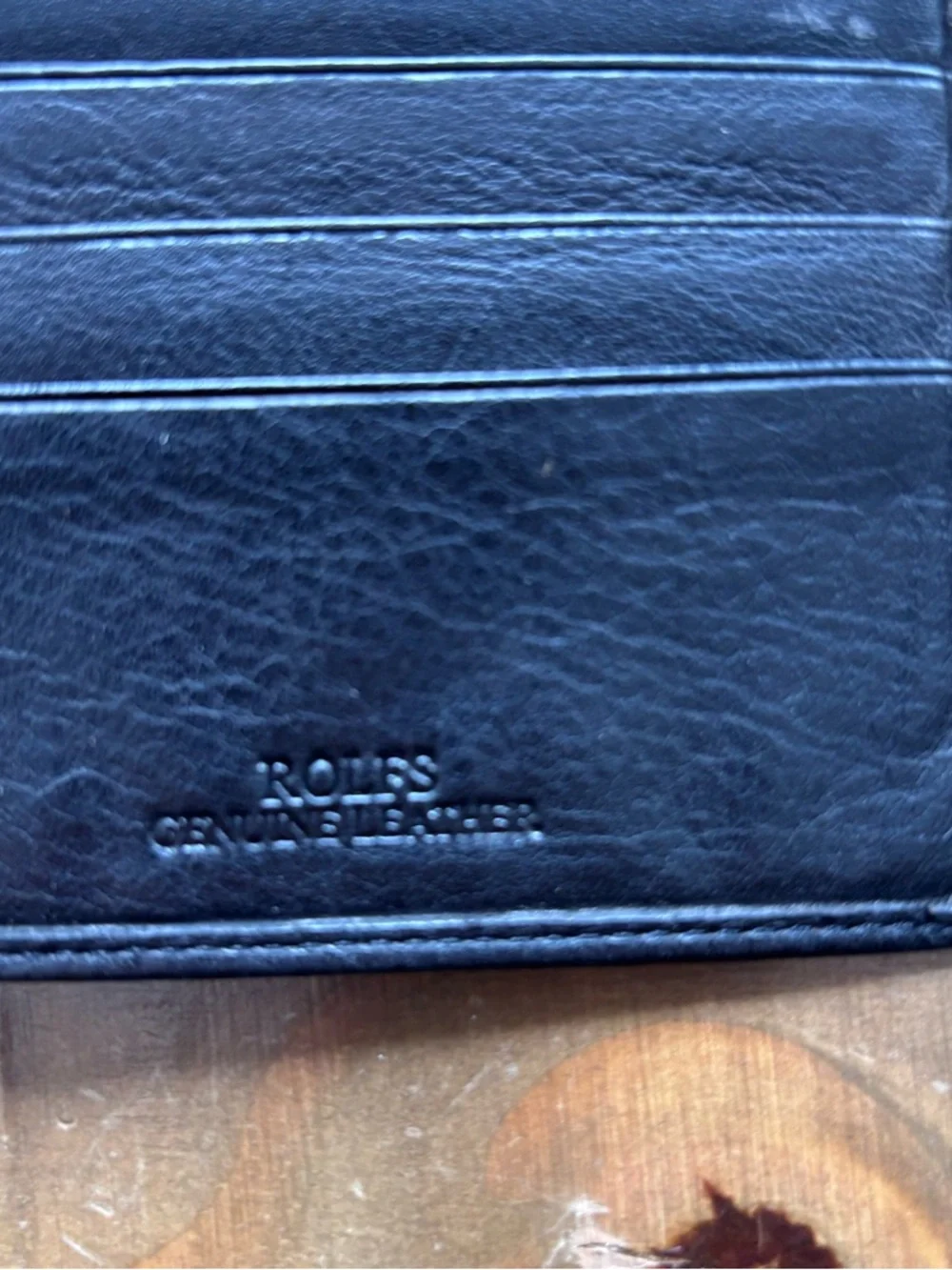 Vintage Leather Bifold Wallet by Rolfs-Black-Credit Card Slots